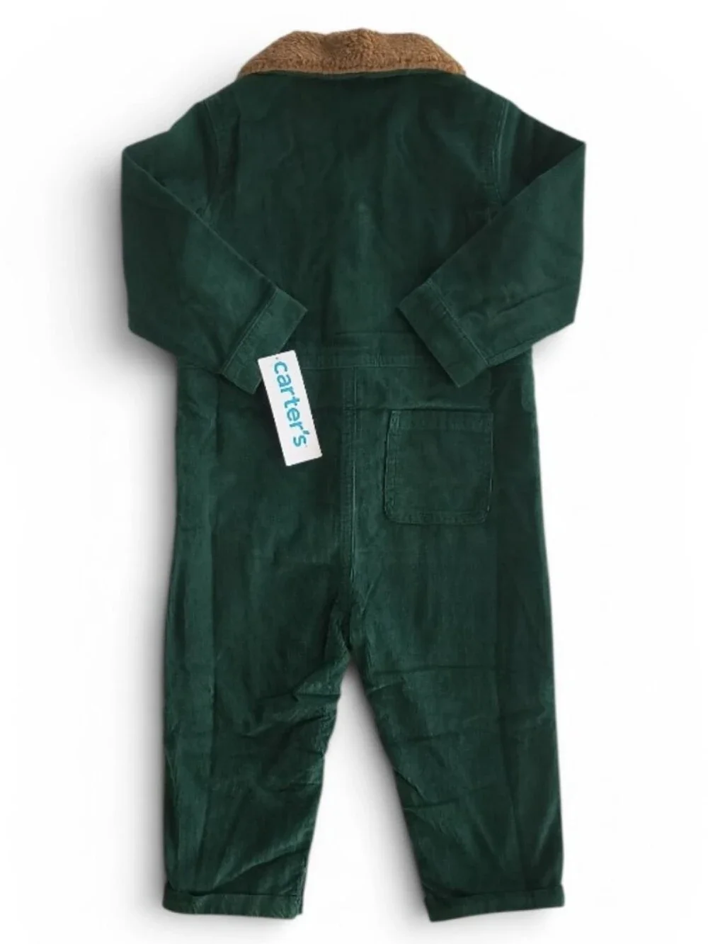 Carter's Dark Green Collared Corduroy Long Sleeve Infant Jumpsuit 18 Months